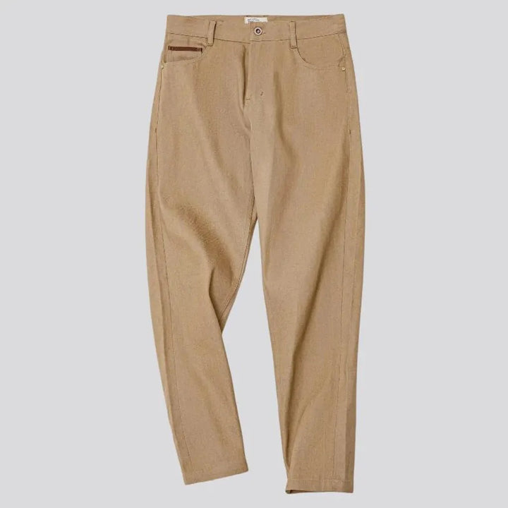 Selvedge color pattern jeans for men