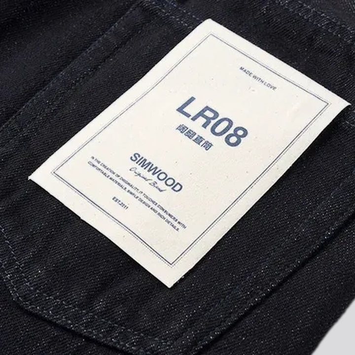 Mid-rise thick warm men's jeans