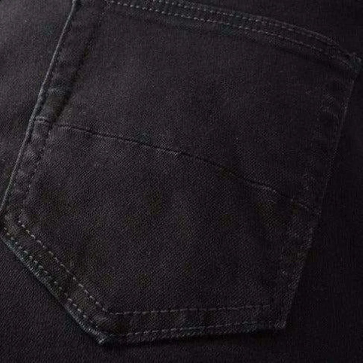 Casual skinny men's black jeans