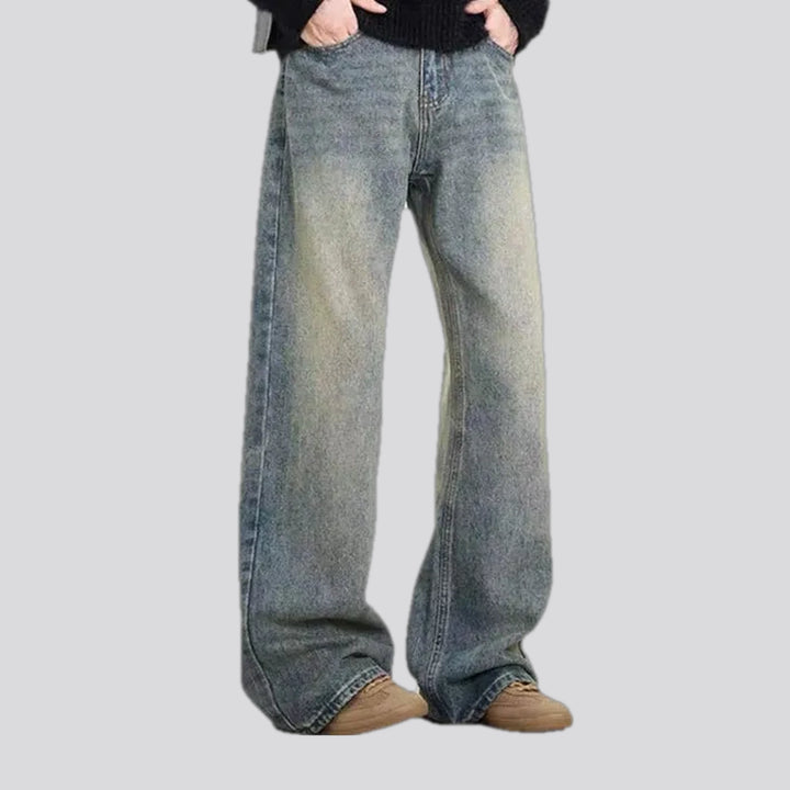 Washed out medium fit men's jeans